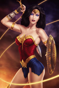 Wonder Woman Comic Girl 4k (640x1136) Resolution Wallpaper