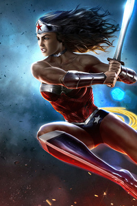 Wonder Woman Comic Hero 4k (1125x2436) Resolution Wallpaper