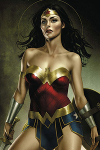 Wonder Woman Cosplay Artwork (480x800) Resolution Wallpaper