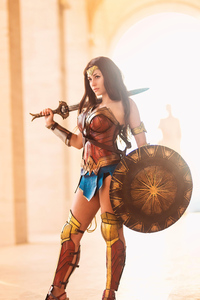 1080x2160 Wonder Woman Cosplay Girl 2022 4k