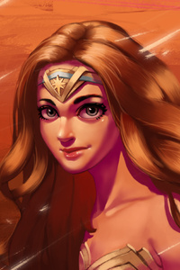 Wonder Woman Cute Art (240x320) Resolution Wallpaper