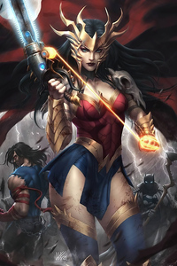 Wonder Woman Dark Nights Death Metal (1280x2120) Resolution Wallpaper