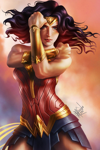 Wonder Woman DC Comic Art (240x400) Resolution Wallpaper