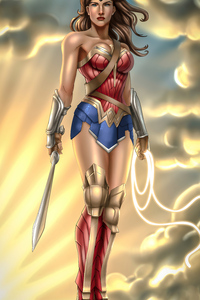 Wonder Woman Digital Fanart 4k (320x568) Resolution Wallpaper