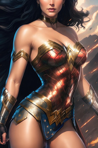 Wonder Woman Digital Interpretation (320x568) Resolution Wallpaper