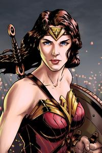 Wonder Woman Digital Painting (240x400) Resolution Wallpaper
