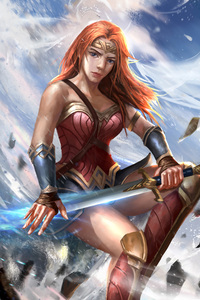 Wonder Woman Fan Artwork (1080x2160) Resolution Wallpaper