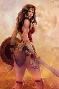 Wonder Woman Gal Gadot Fanart (640x1136) Resolution Wallpaper