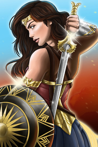 Wonder Woman God Killer Sword 4k (240x320) Resolution Wallpaper