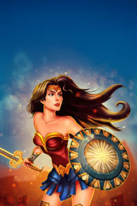 Wonder Woman Godkiller In Gold (720x1280) Resolution Wallpaper