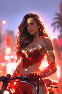 Wonder Woman Gta Reign (240x400) Resolution Wallpaper