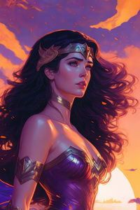 720x1280 Wonder Woman In A Colorful World Of Heroism
