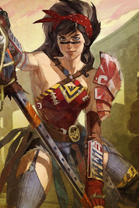 Wonder Woman Infinite Crysis Artwork (640x960) Resolution Wallpaper