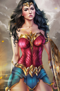Wonder Woman Looking Away (1125x2436) Resolution Wallpaper