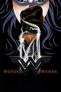 Wonder Woman Minimal Dark 5k (240x400) Resolution Wallpaper