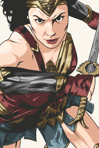 Wonder Woman New Artwork 4k (540x960) Resolution Wallpaper