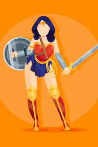 Wonder Woman New Minimalism (1080x2160) Resolution Wallpaper