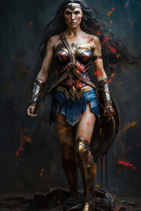Wonder Woman Oil Painting (540x960) Resolution Wallpaper