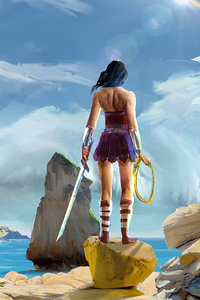Wonder Woman Paint Art 4k (640x960) Resolution Wallpaper