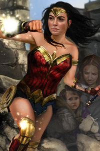 Wonder Woman Paint Art 5k (1280x2120) Resolution Wallpaper