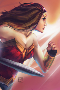 Wonder Woman Paint Art (320x480) Resolution Wallpaper