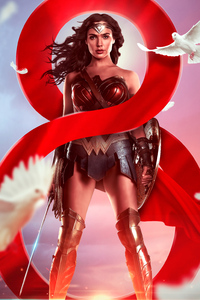 Wonder Woman Poster Design 4k (1125x2436) Resolution Wallpaper