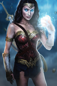 Wonder Woman Powers 4k (640x960) Resolution Wallpaper