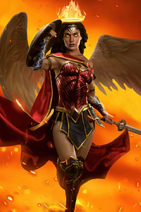 800x1280 Wonder Woman Queen Of Fire