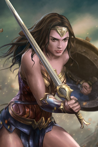 Wonder Woman Ready Fight (640x960) Resolution Wallpaper