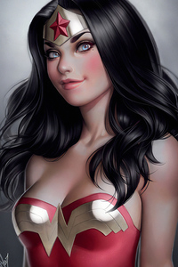 Wonder Woman Red Cheeks (800x1280) Resolution Wallpaper