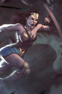 Wonder Woman Roar (320x480) Resolution Wallpaper