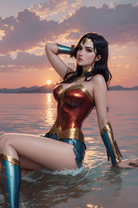 Wonder Woman Seaside (1080x2280) Resolution Wallpaper