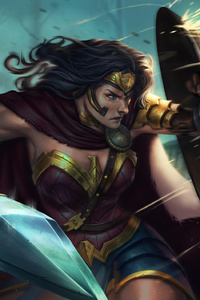Wonder Woman Shield (2160x3840) Resolution Wallpaper
