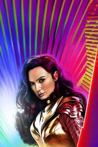 Wonder Woman Silent Guardian (1080x2160) Resolution Wallpaper
