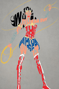 800x1280 Wonder Woman Typography 4k
