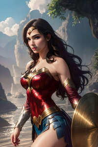 Wonder Woman Uniting Strength And Innovation (240x400) Resolution Wallpaper