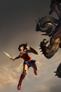 Wonder Woman Vs Ares 8k Artwork