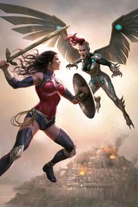 Wonder Woman Vs Silver Swan Wonder Woman Bloodlines 2020 4k (1080x2160) Resolution Wallpaper