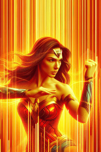 Wonder Woman Wielding Power In The Digital Age (240x320) Resolution Wallpaper