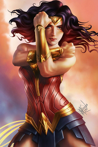 Wonder Womanfight (320x480) Resolution Wallpaper