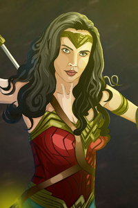 Wonderwoman 4k Artwork (320x568) Resolution Wallpaper
