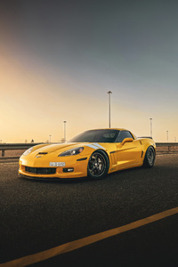 Yellow Corvette (320x480) Resolution Wallpaper