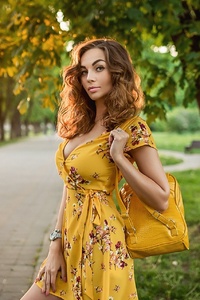 Yellow Dress Girl Outdoors