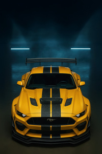Yellow Ford Mustang Shelby Gt500 2025 (1080x1920) Resolution Wallpaper
