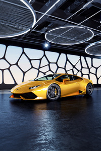Yellow Lamborghini Huracan 2023 (800x1280) Resolution Wallpaper