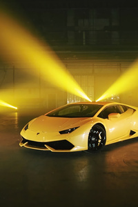 Yellow Lamborghini Huracan (640x1136) Resolution Wallpaper