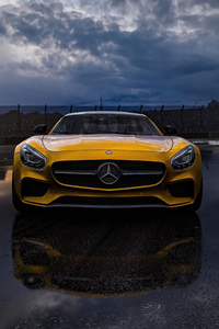 Yellow Mercedes Benz Amg 2020 4k (640x1136) Resolution Wallpaper