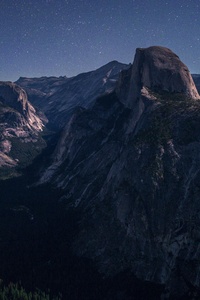240x320 Yosemite Valley Under Moonlight 5k