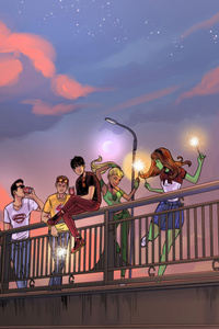Young Justice Fourth Of July (1242x2668) Resolution Wallpaper