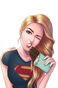 Young Supergirl (240x400) Resolution Wallpaper